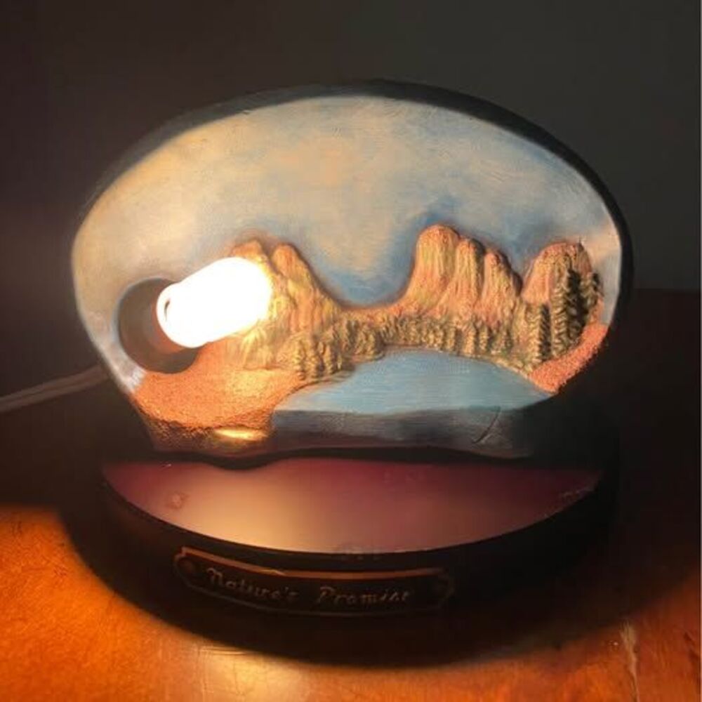 Night light Nature's Promise is a decorative ceramic hand painted accent lamp